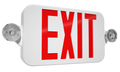 RAB ECOMBO34-R ECOMBO34 Exit Sign Combo – Universal Face – Dual Head Emergency Light – Red Letters – White Housing – Remote Capacity – 120-277V – 160 Lumens