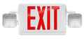 RAB ECOMBO-RS Exit Sign Combo – Universal Face – Dual Head Emergency Light – Red Letters – White Housing – Self-Test – Remote Capacity – 120-277V – 183 Lumens