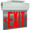 RAB ELS-MP ELS Edge-Lit Exit Sign – Dual Face – Red/Green Letters – Mirror Panel – White Housing – 120-277V