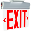 RAB ELXNYC ELX New York Edge-Lit Exit Sign – Single Face – Red Letters – Clear Panel – Silver Housing – 120-277V