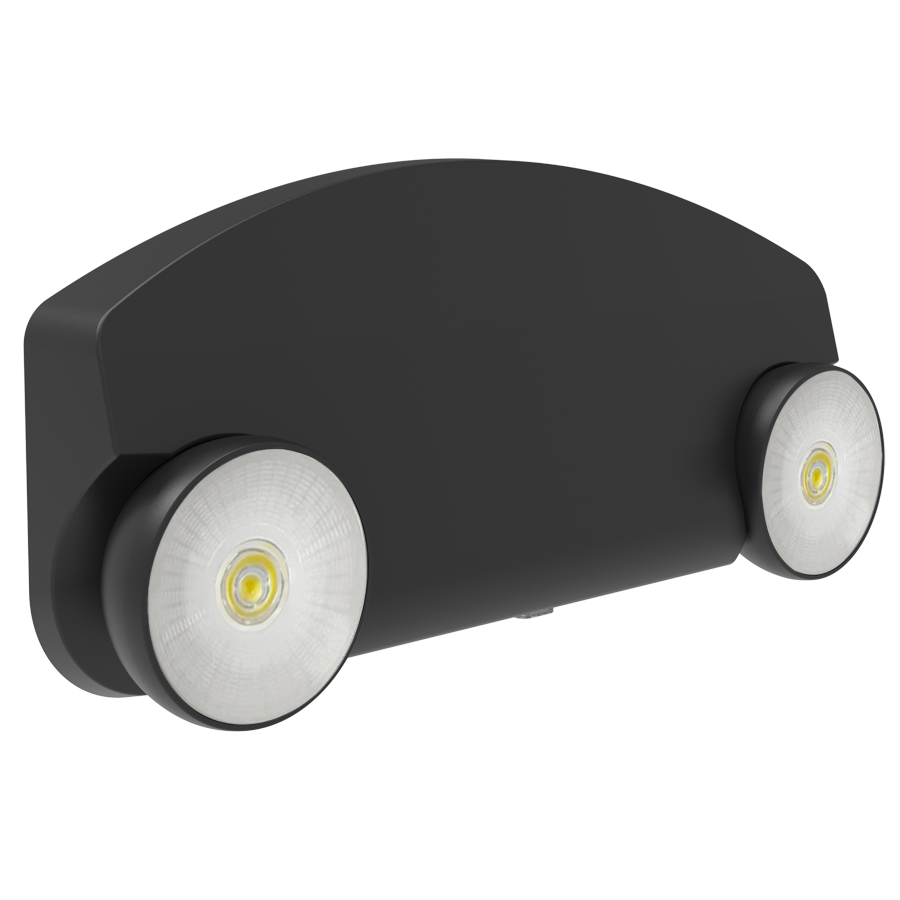 RAB EM34-R-B EM34 Emergency Light – Dual Head – Remote Capacity – Black Housing – 120-277V – 160 Lumens
