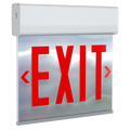 RAB EXITEDGE-MPW/E EXITEDGE Edge-Lit Exit Sign – Dual Face – Red Letters – Mirror Panel – White Housing – Battery Backup – 120-277V