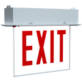 RAB EXITEDGE-RE-WPWCH/E EXITEDGE Chicago Edge-Lit Exit Sign – Dual Face – White Panel – White Housing – Recessed Mount – Battery Backup – 120-277V
