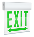 RAB EXITEDGE-WPWLRACH EXITEDGE Chicago Edge-Lit Exit Sign – Dual Face – White Panel – White Housing – Left/Double Arrow – 120-277V