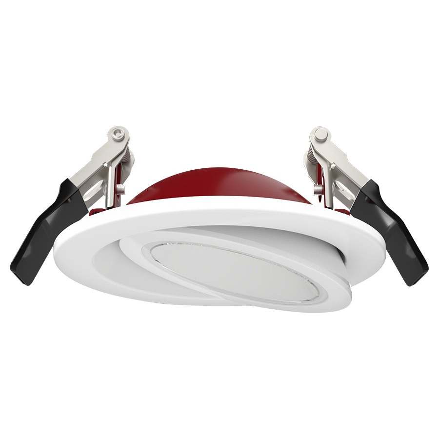 RAB FGIMBAL4 FGIMBAL 4 Inch Fire-Rated Gimbal Downlight – 9W – 38° Beam Angle – White Trim – 120V – Triac Dimmable – 750 Lumens