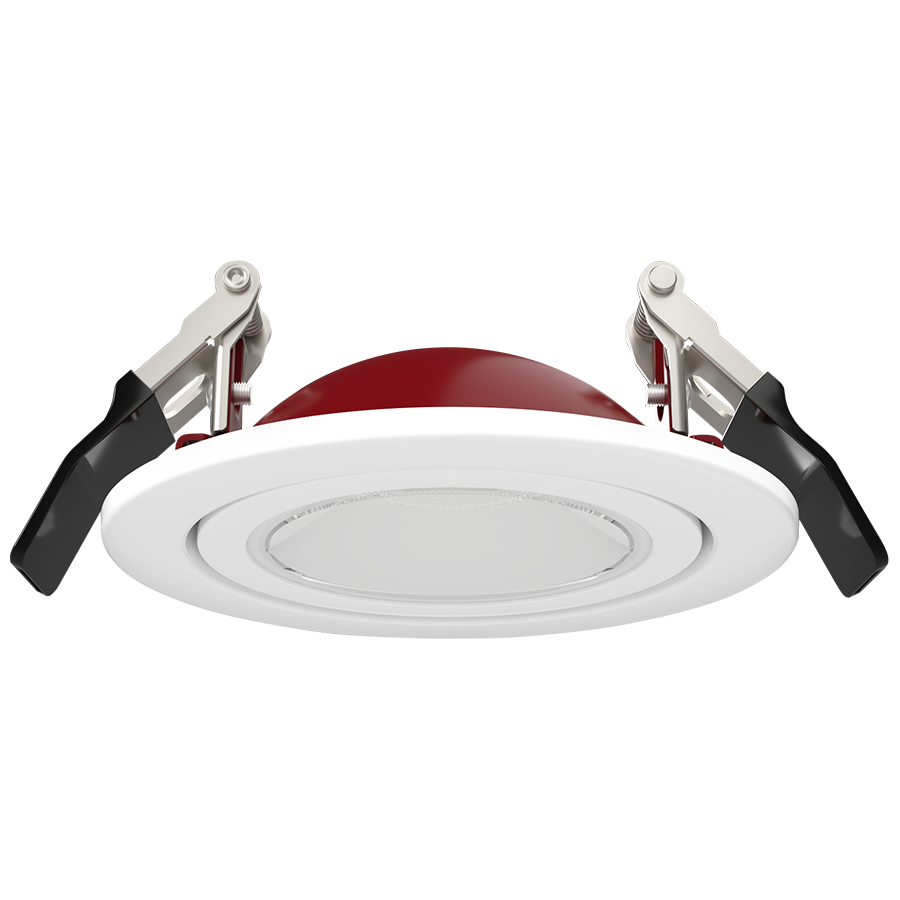 RAB FGIMBAL4 FGIMBAL 4 Inch Fire-Rated Gimbal Downlight – 9W – 38° Beam Angle – White Trim – 120V – Triac Dimmable – 750 Lumens