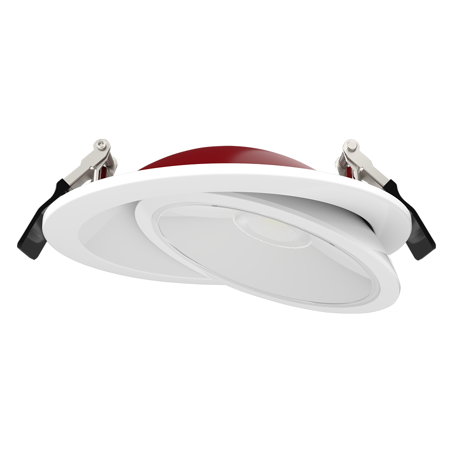 RAB FGIMBAL6 FGIMBAL 6 Inch Fire-Rated Gimbal Downlight – 14W – 38° Beam Angle – White Trim – 120V – Triac Dimmable – 1300 Lumens