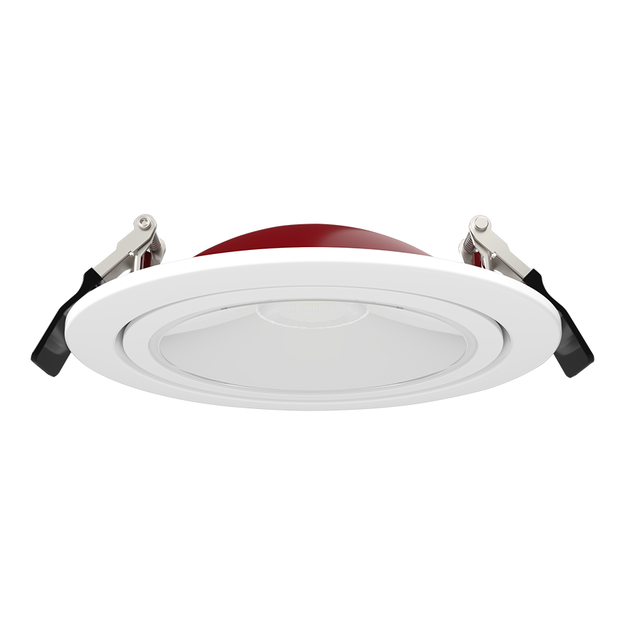 RAB FGIMBAL6 FGIMBAL 6 Inch Fire-Rated Gimbal Downlight – 14W – 38° Beam Angle – White Trim – 120V – Triac Dimmable – 1300 Lumens