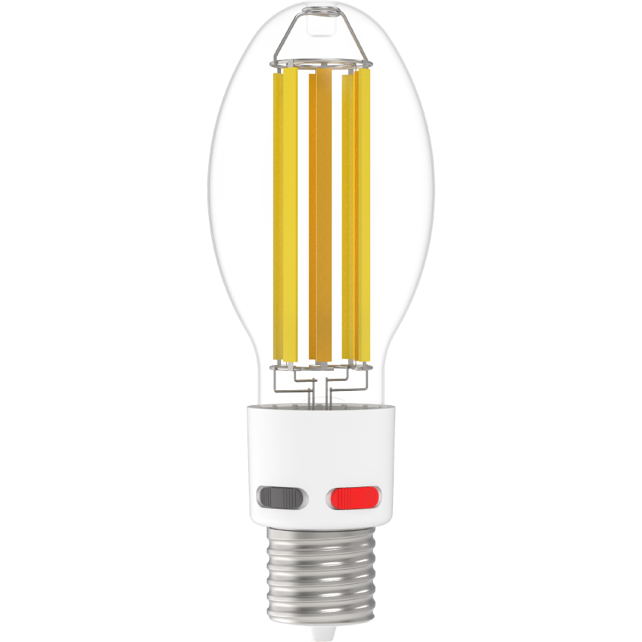 RAB FHID-25S-EX39-8CCT FHID Filament HID LED Lamp – ED28 – Selectable 25W/20.5W/17W – Selectable 3000K/4000K/5000K – EX39 Mogul Base – CRI80 – Dimmable – 120-277V – 3100-5000 Lumens