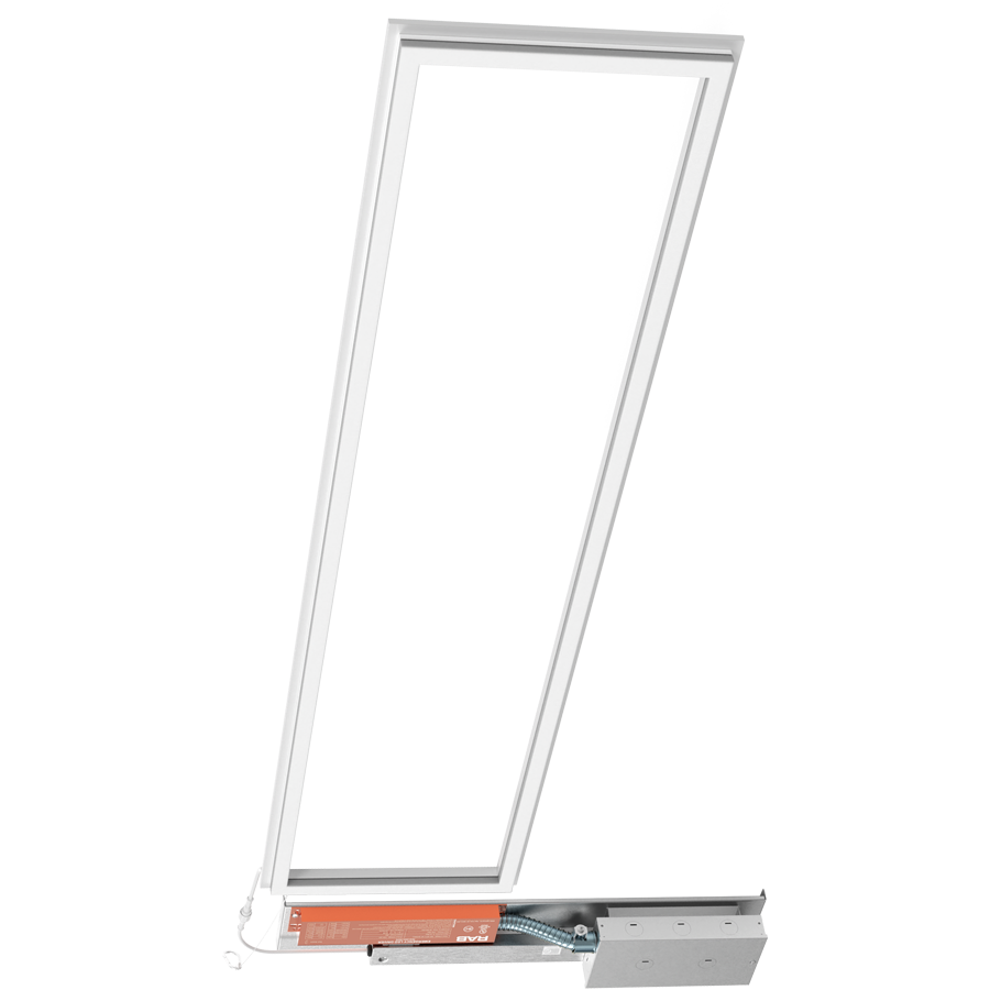 RAB FR1X4/E LED Frame Light Panel with Emergency Battery Backup - 2649-4994 Lumens - 5 Power Selectable Wattage - 5CCT Selectable - 120-277V