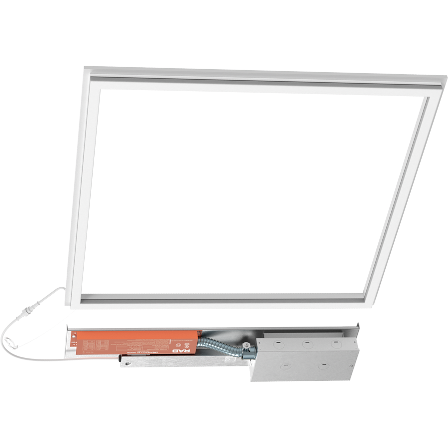 RAB FR2X2/E LED Frame Light Panel with Emergency Battery Backup - 2637-5081 Lumens - 5 Power Selectable Wattage - 5CCT Selectable - 120-277V