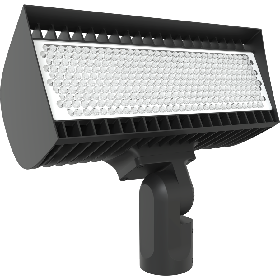 RAB FXLEDLB55SF FXLED Field-Adjustable Large LED Flood Light – 445W/534W Selectable – 4000K/5000K Selectable – 56195-69674 Lumens – 120-277V – 5H x 5V Distribution – Slipfitter Mount – Bronze Finish