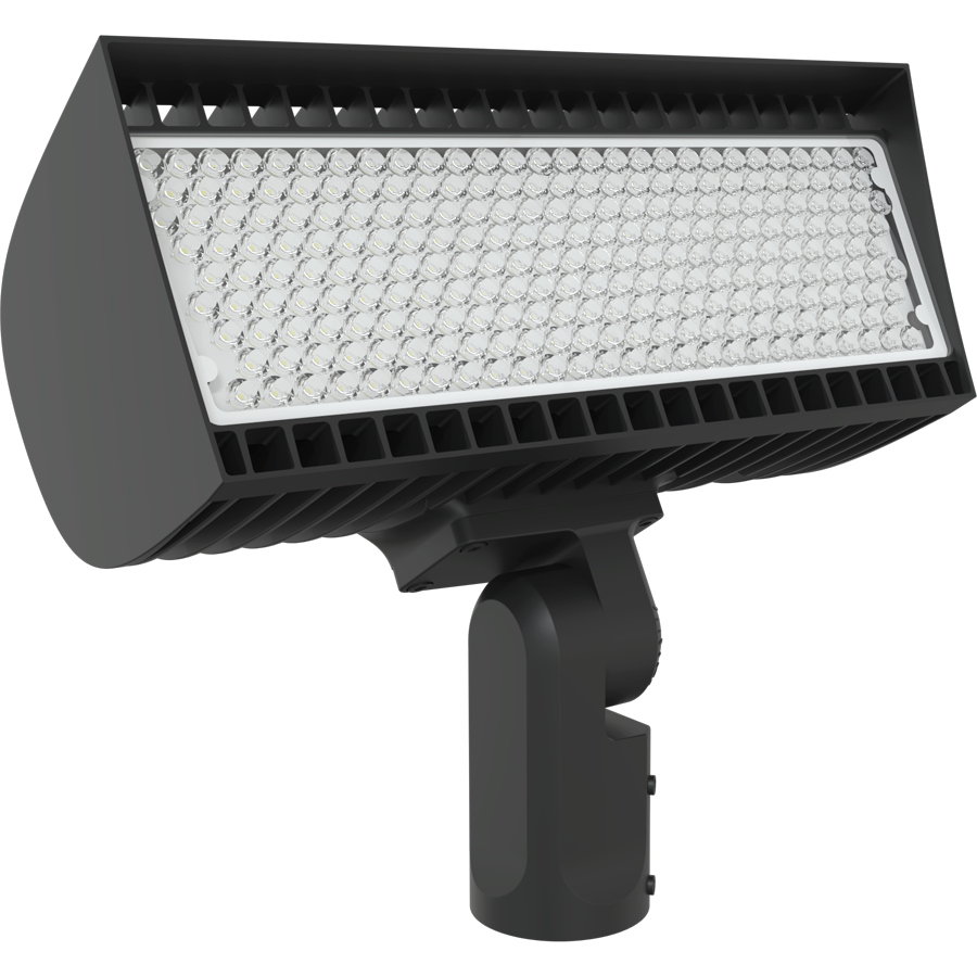 RAB FXLEDMB55SF/7PR FXLED Field-Adjustable Medium LED Flood Light – 213W/346W Selectable – 4000K/5000K Selectable – 30483-46300 Lumens – 120-277V – 5H x 5V Distribution – NEMA 7-Pin Receptacle – Slipfitter Mount – Bronze Finish