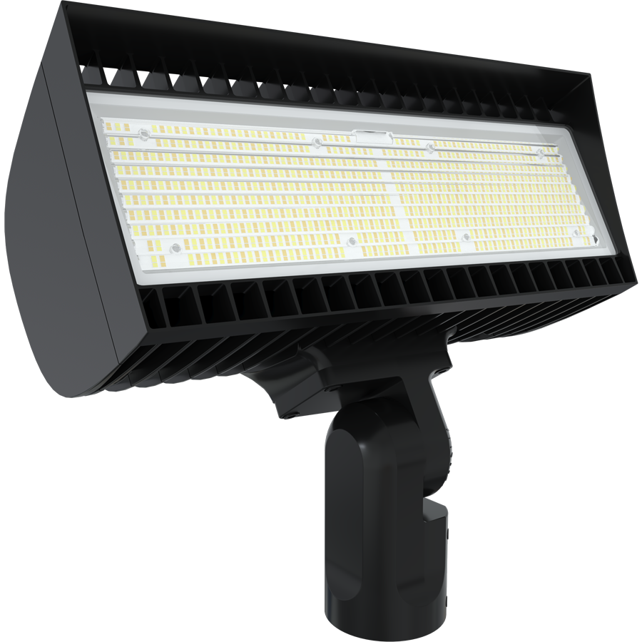 RAB FXLEDLSF/7PR FXLED Field-Adjustable Large LED Flood Light – 445W/534W Selectable – 4000K/5000K Selectable – 61068-76501 Lumens – 120-277V – NEMA 7-Pin Receptacle – Slipfitter Mount – Bronze Finish