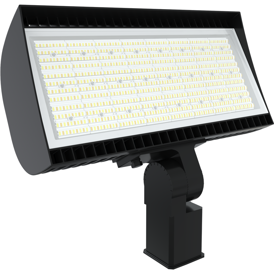 RAB FXLEDMSF/7PR FXLED Field-Adjustable Medium LED Flood Light – 213W/346W Selectable – 4000K/5000K Selectable – 29672-48128 Lumens – 120-277V – NEMA 7-Pin Receptacle – Slipfitter Mount – Bronze Finish