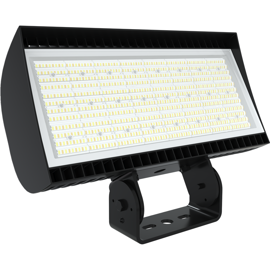 RAB FXLEDMT/7PR FXLED Field-Adjustable Medium LED Flood Light – 213W/346W Selectable – 4000K/5000K Selectable – 29672-48128 Lumens – 120-277V – NEMA 7-Pin Receptacle – Trunnion Mount – Bronze Finish
