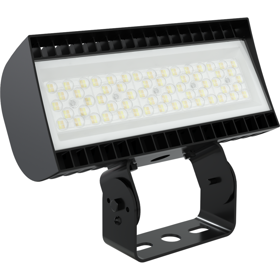 RAB FXLEDXST/480/7PR FXLED Field-Adjustable X-Small LED Flood Light – 40W/60W/80W Selectable – 4000K/5000K Selectable – 6315-11956 Lumens – 480V – NEMA 7-Pin Receptacle – Trunnion Mount – Bronze Finish