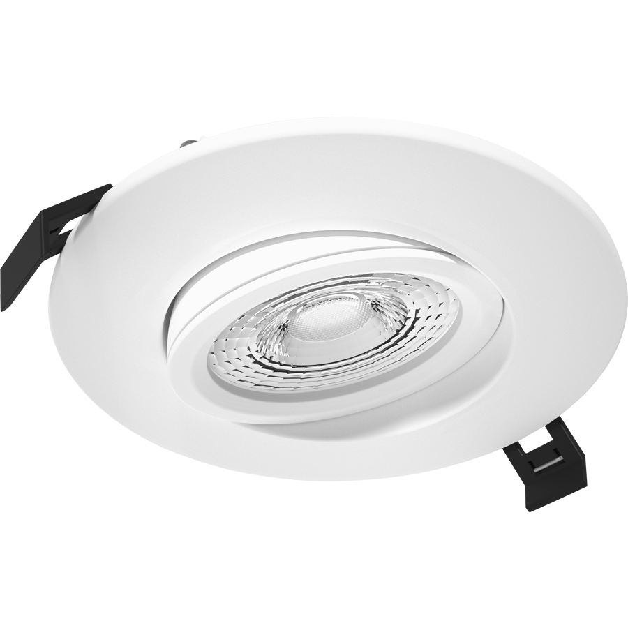 RAB GF4 GF4 4in Adjustable Recessed Light – 12W – 889–1049 Lumens – 2700K–5000K – 120V – Round – White Trim – 90+ CRI