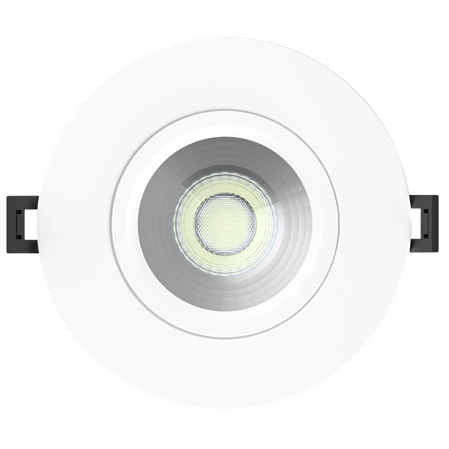 RAB GF4 GF4 4in Adjustable Recessed Light – 12W – 889–1049 Lumens – 2700K–5000K – 120V – Round – White Trim – 90+ CRI