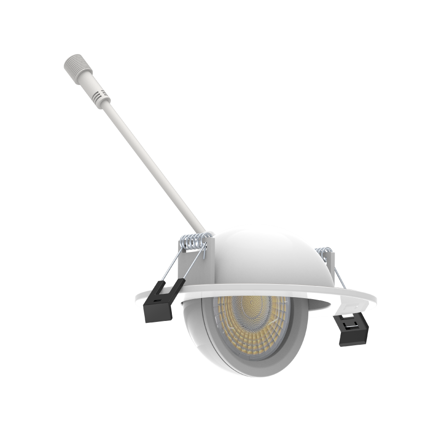 RAB GF4 GF4 4in Adjustable Recessed Light – 12W – 889–1049 Lumens – 2700K–5000K – 120V – Round – White Trim – 90+ CRI