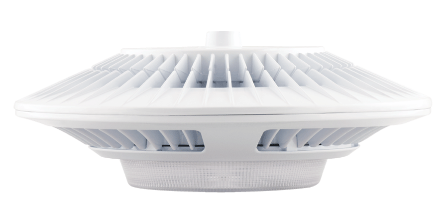 RAB GPLED78YW/D10 LED Garage Pendant Light – 78W – 3000K – 8920 Lumens – 120-277V – 0-10V Dimmable – Prismatic Lens – White Finish