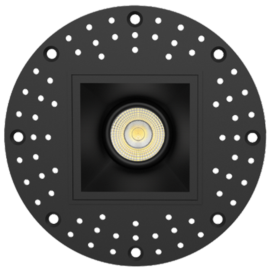 RAB GR2STLB 2in Adjustable Trimless Recessed Light – 6W – 450 Lumens – 2700K–5000K – 120V – Square – Black Finish – 90+ CRI