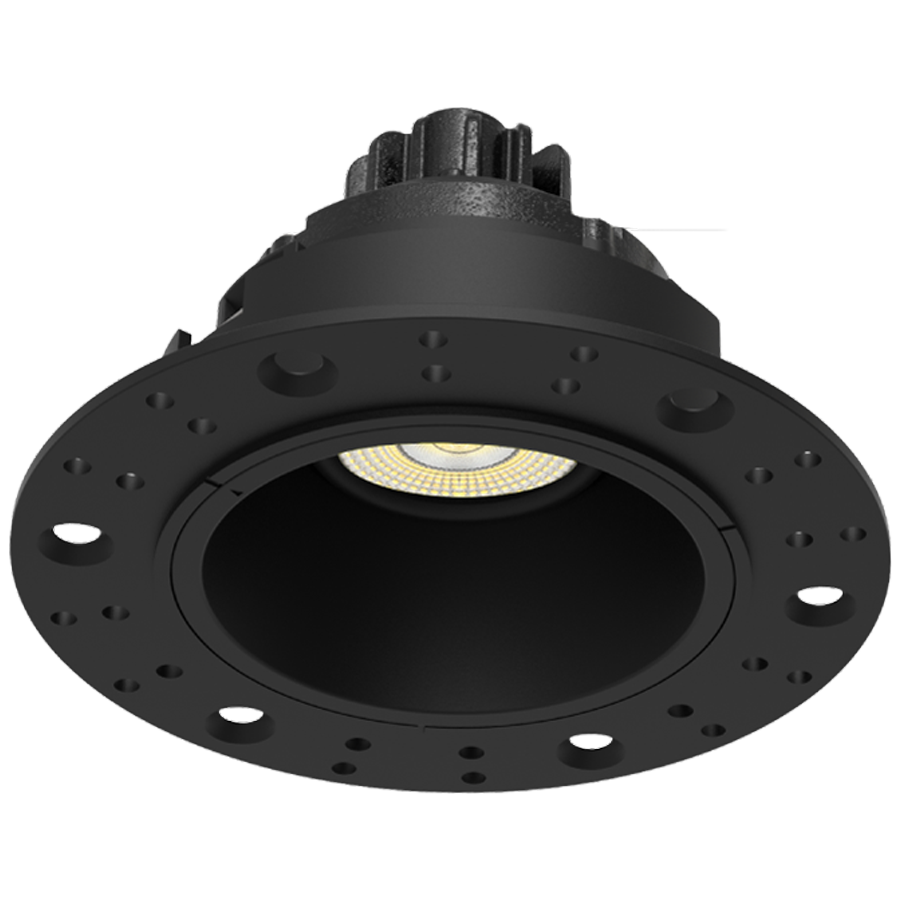 RAB GR2TLB 2in Adjustable Trimless Recessed Light – 6W – 450 Lumens – 2700K–5000K – 120V – Round – Black Finish – 90+ CRI