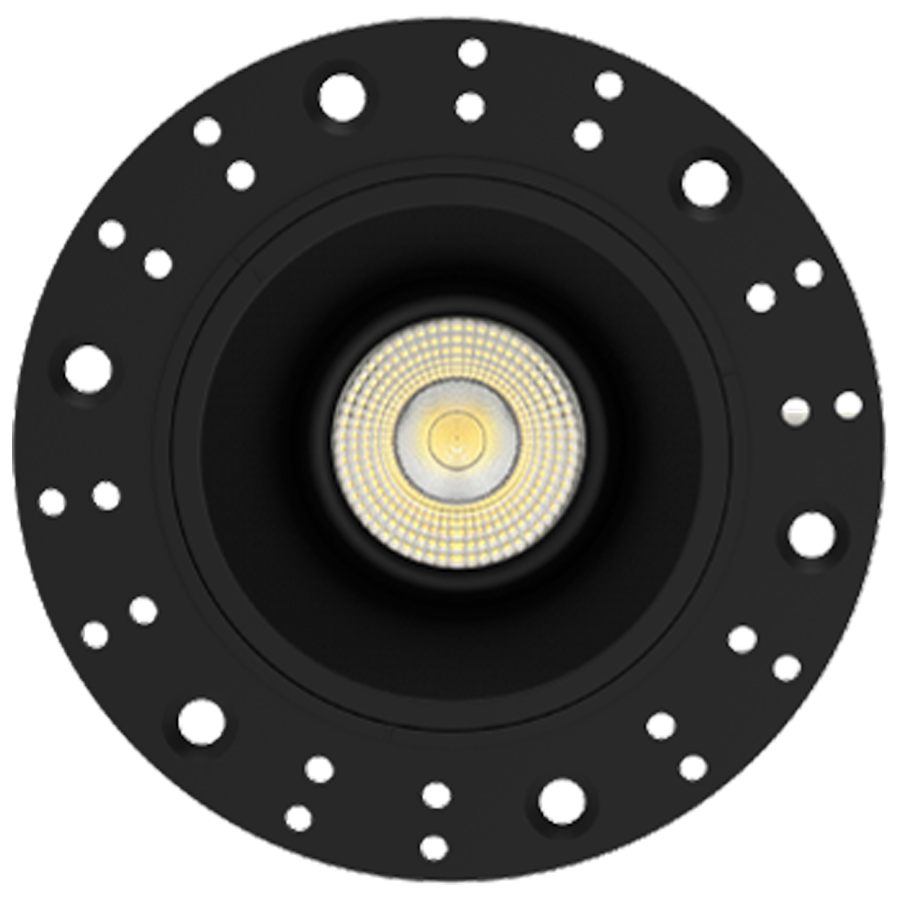 RAB GR2TLB 2in Adjustable Trimless Recessed Light – 6W – 450 Lumens – 2700K–5000K – 120V – Round – Black Finish – 90+ CRI