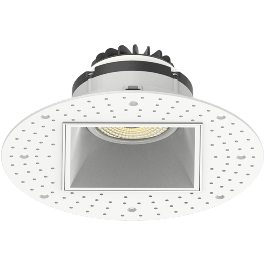RAB GR3STL 3in Adjustable Trimless Recessed Light – 9W – 750 Lumens – 2700K–5000K – 120V – Square – White Finish – 90+ CRI