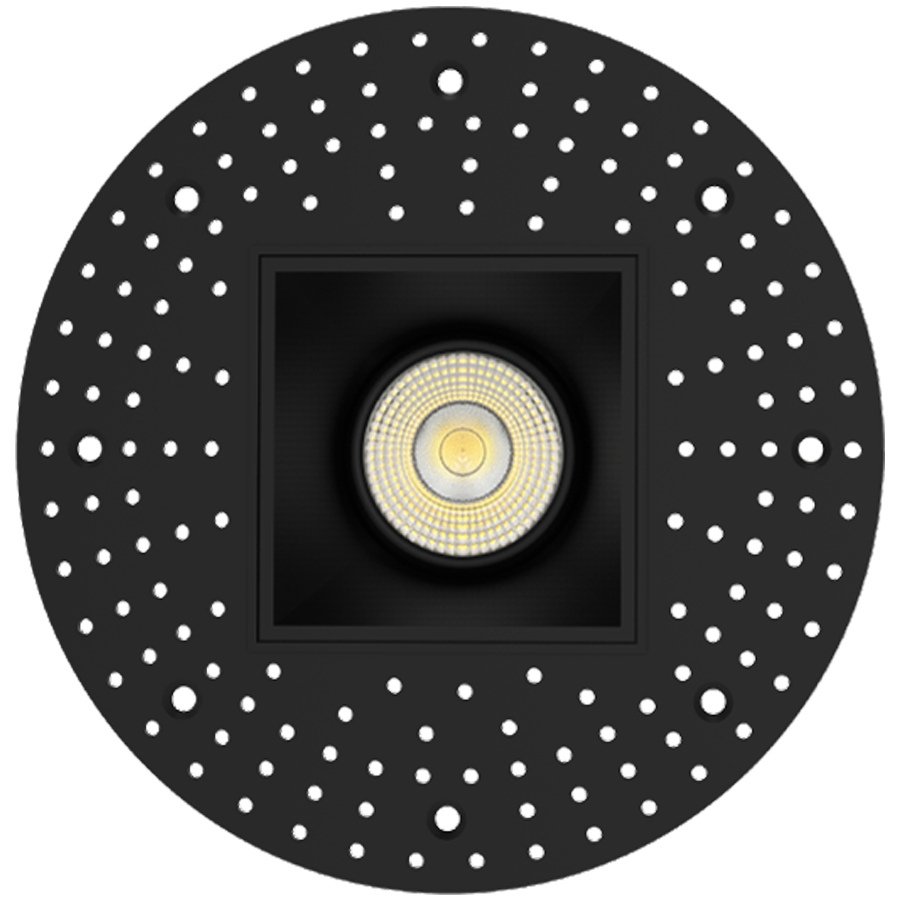 RAB GR3STLB 3in Adjustable Trimless Recessed Light – 9W – 750 Lumens – 2700K–5000K – 120V – Square – Black Finish – 90+ CRI