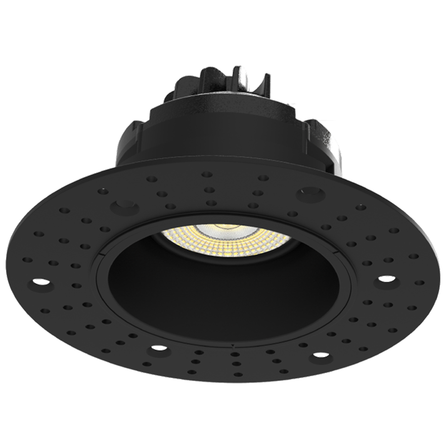RAB GR3TLB 3in Adjustable Trimless Recessed Light – 9W – 750 Lumens – 2700K–5000K – 120V – Round – Black Finish – 90+ CRI