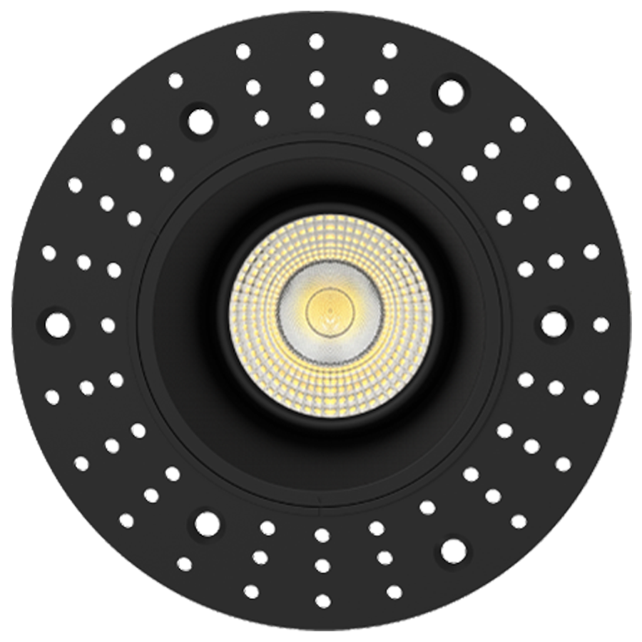 RAB GR3TLB 3in Adjustable Trimless Recessed Light – 9W – 750 Lumens – 2700K–5000K – 120V – Round – Black Finish – 90+ CRI