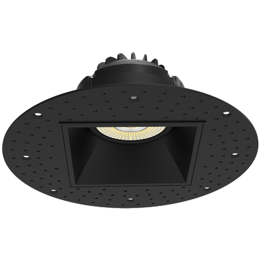 RAB GR4STLB 4in Adjustable Trimless Recessed Light – 15W – 1250 Lumens – 2700K–5000K – 120V – Square – Black Finish – 90+ CRI