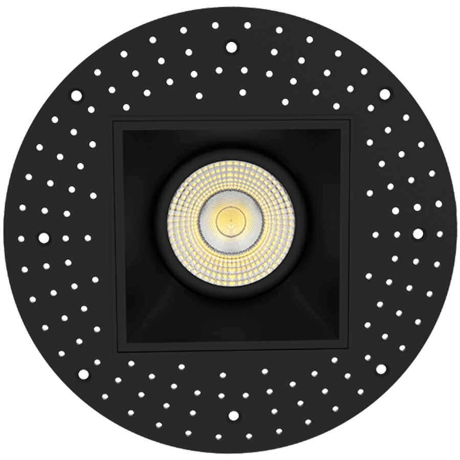 RAB GR4STLB 4in Adjustable Trimless Recessed Light – 15W – 1250 Lumens – 2700K–5000K – 120V – Square – Black Finish – 90+ CRI