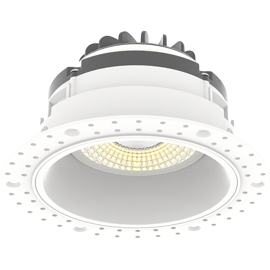 RAB GR4TL 4in Adjustable Trimless Recessed Light – 15W – 1250 Lumens – 2700K–5000K – 120V – Round – White Finish – 90+ CRI