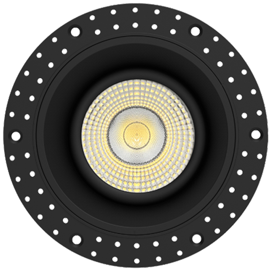 RAB GR4TLB 4in Adjustable Trimless Recessed Light – 15W – 1250 Lumens – 2700K–5000K – 120V – Round – Black Finish – 90+ CRI