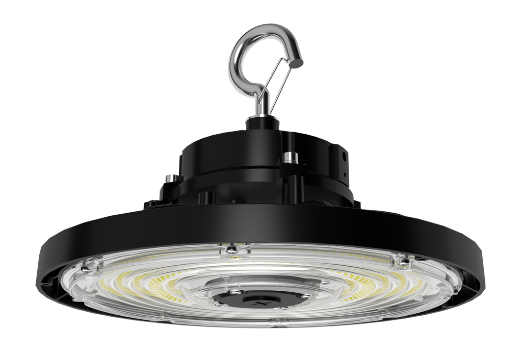 RAB H17SB/6CP H17 LED UFO High Bay Light – Selectable 60W/80W/100W – Selectable 3000K/4000K/5000K – 9205-14959 Lumens – 120-277V – 6ft Cord with NEMA 5-15 Plug – Black Finish