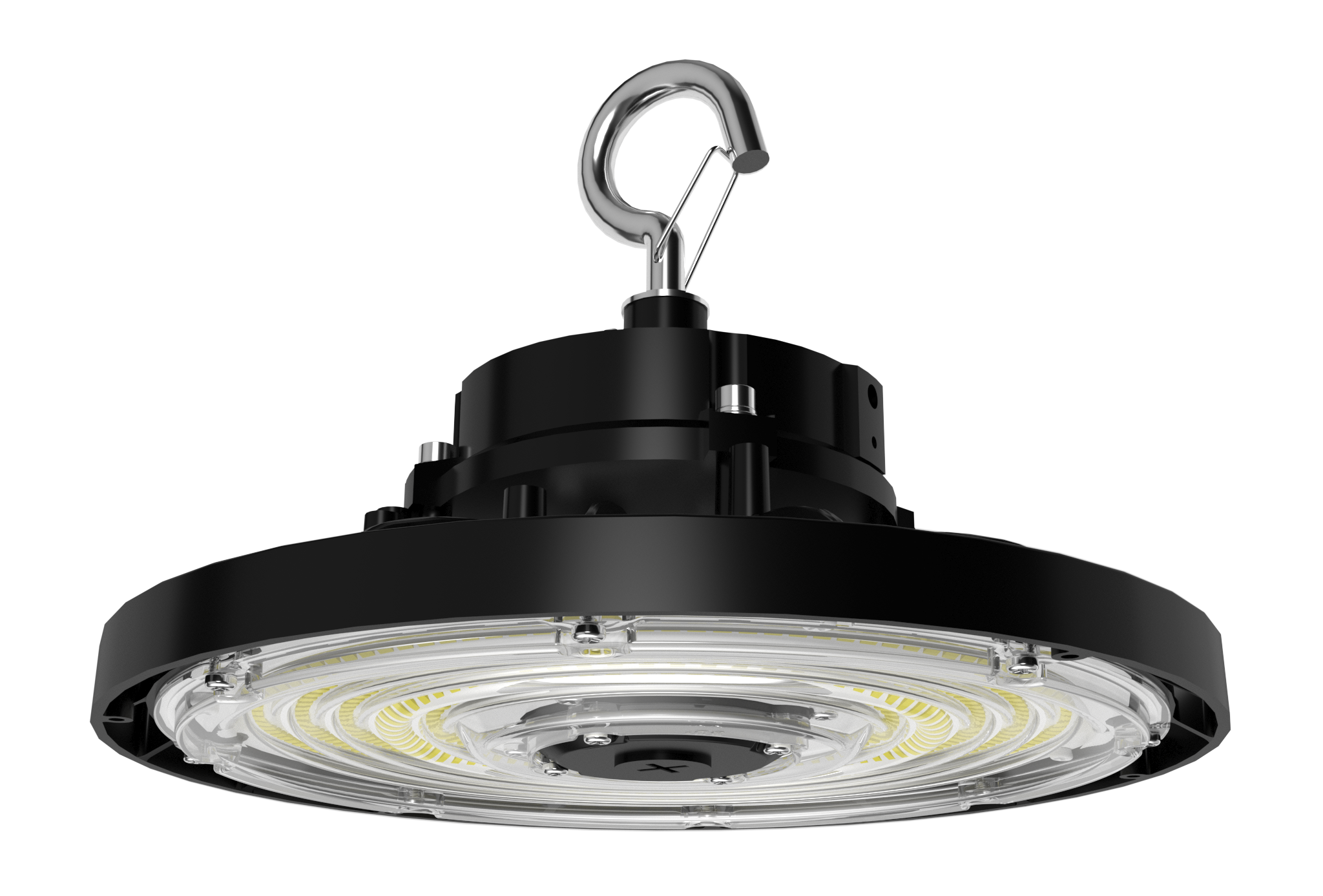 RAB H17SB/6CP H17 LED UFO High Bay Light – Selectable 60W/80W/100W – Selectable 3000K/4000K/5000K – 9205-14959 Lumens – 120-277V – 6ft Cord with NEMA 5-15 Plug – Black Finish