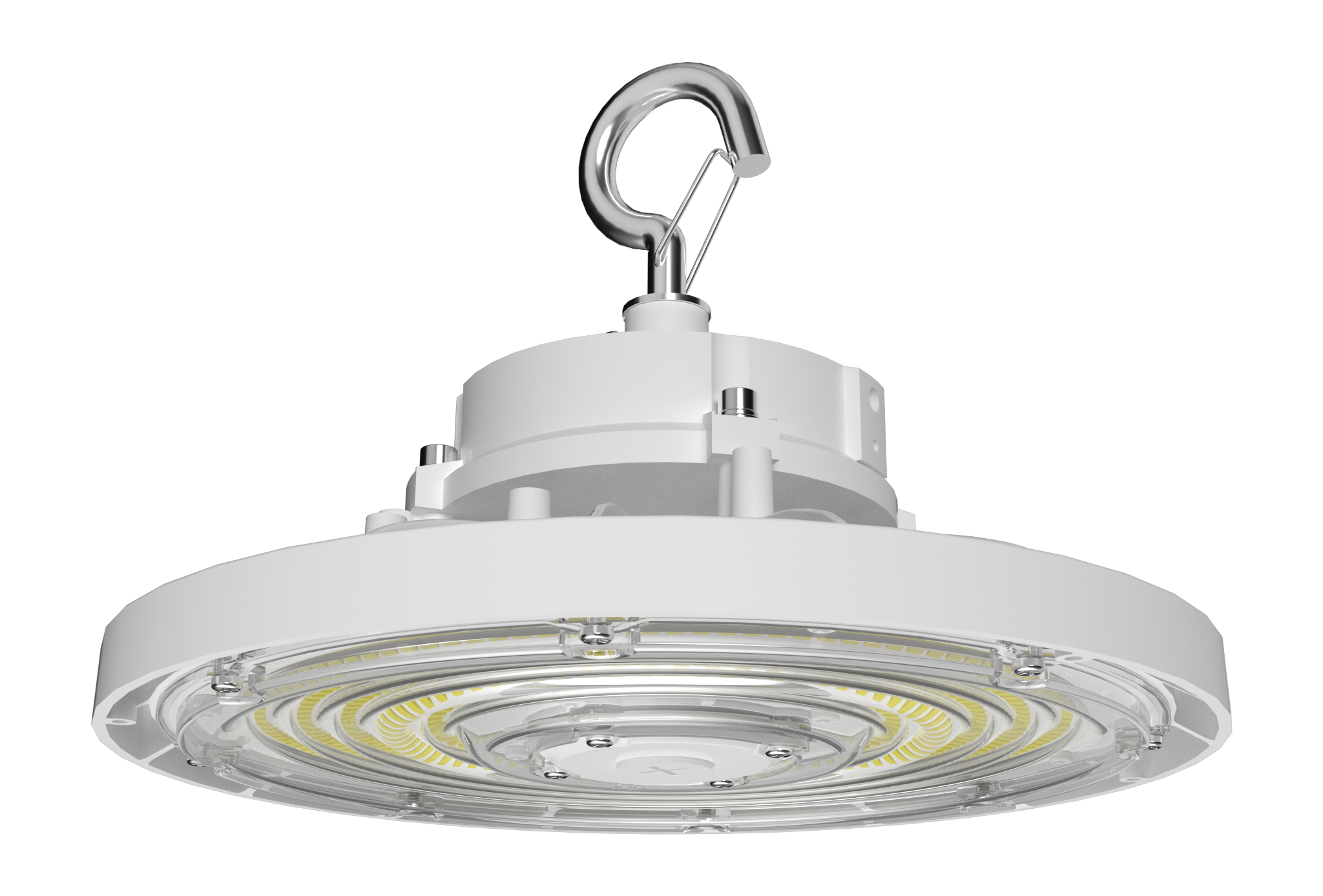 RAB H17S/6CP H17S LED UFO High Bay Light – Selectable 60W/80W/100W – Selectable 3000K/4000K/5000K – 9205-14959 Lumens – 120-277V – 6ft Cord with NEMA 5-15 Plug – White Finish