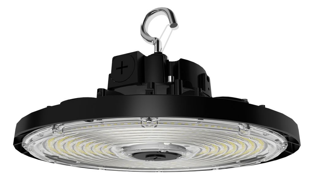 RAB H17XXLB/480/6CPT4 H17XXL LED UFO High Bay Light – Selectable 300W/400W/500W – Selectable 3000K/4000K/5000K – 48951-78763 Lumens – 480V – 6ft Cord with L8-20P Twist Lock Plug – Black Finish