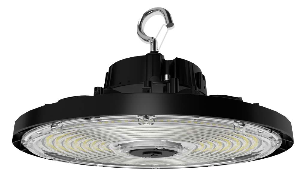 RAB H17XXLB/6CP2 H17XXL LED UFO High Bay Light – Selectable 300W/400W/500W – Selectable 3000K/4000K/5000K – 49020-79203 Lumens – 120-277V – 6ft Cord with NEMA 7-15 Plug – Black Finish