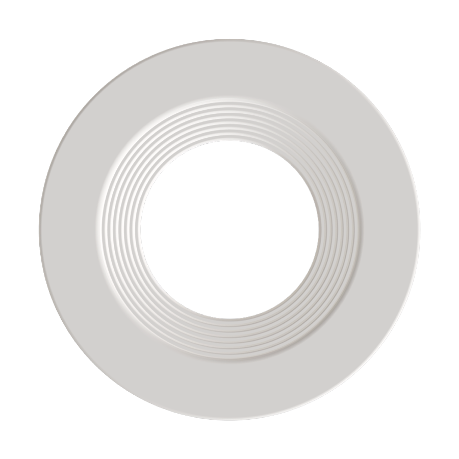 RAB HAT4RBW 4in Modular Recessed Downlight Color Trim – Round – Baffle Trim – White Finish