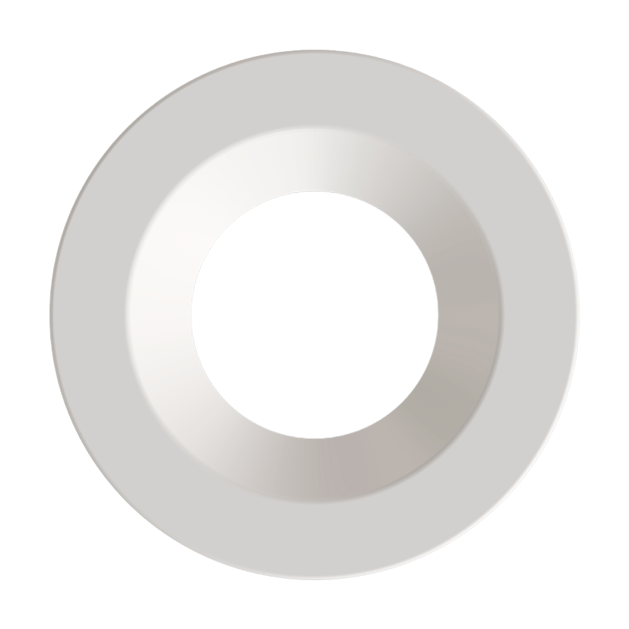 RAB HAT4RW 4in Modular Recessed Downlight Color Trim – Round – Smooth Trim – White Finish
