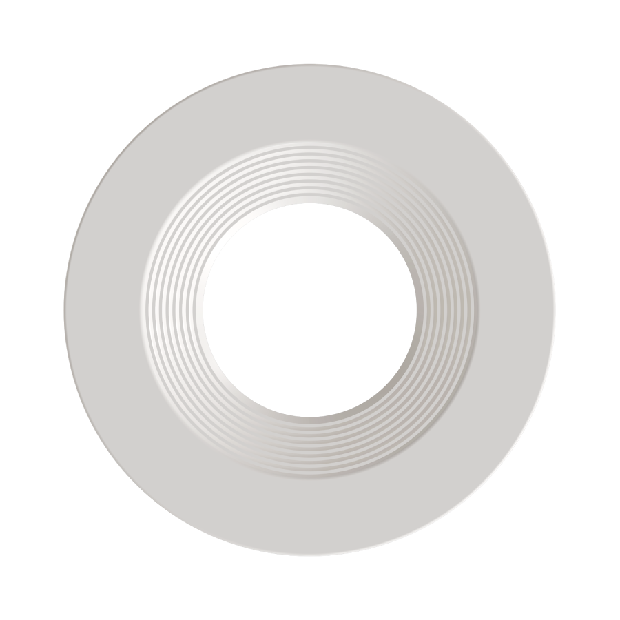 RAB HAT6RBW 6in Modular Recessed Downlight Color Trim – Round – Baffle Trim – White Finish