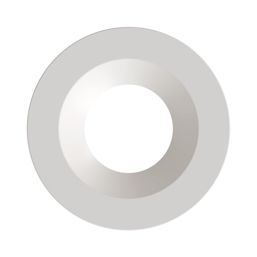 RAB HAT6RW 6in Modular Recessed Downlight Color Trim – Round – Smooth Trim – White Finish