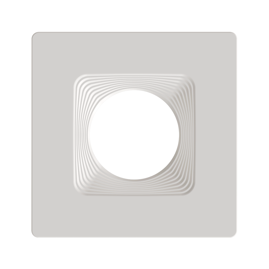 RAB HAT6SBW 6in Modular Recessed Downlight Color Trim – Square – Baffle Trim – White Finish