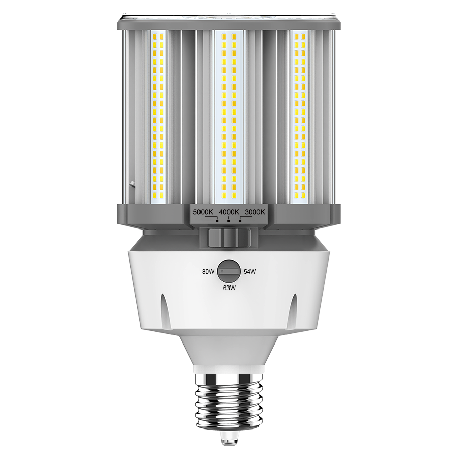 RAB HIDFA-80S-EX39-8CCT-BYP/5SP HIDFA 5-Pin Post Top LED Retrofit Lamp – Type B Bypass – Selectable 54W/63W/80W – Selectable 3000K/4000K/5000K – EX39 Mogul Base – 120-277V – 7830-11600 Lumens