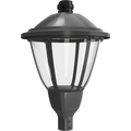 RAB HTG-R/480/7PRS Heritage Round Outdoor Post Top Light – 60W-120W Selectable – Type III/Type V Distribution – 3000K/4000K/5000K Selectable – 5089-15401 Lumens – 480V – NEMA 7-Pin Photocontrol Receptacle – Bronze Finish