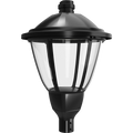 RAB HTG-RB/480/7PRS Heritage Round Outdoor Post Top Light – 60W-120W Selectable – Type III/Type V Distribution – 3000K/4000K/5000K Selectable – 5089-15401 Lumens – 480V – NEMA 7-Pin Photocontrol Receptacle – Black Finish