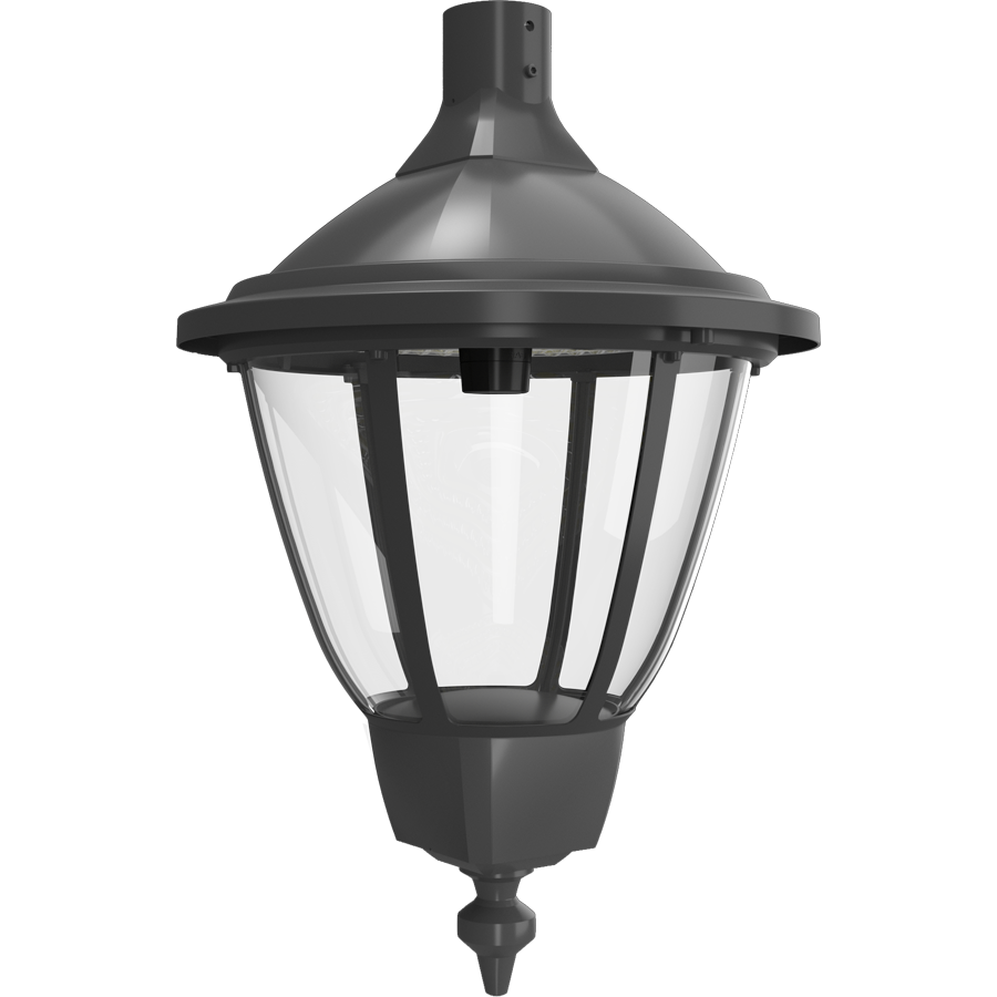 RAB HTG-RP/LCBS/MVS Heritage Round Outdoor Pendant Light – 60W-120W Selectable – Type III/Type V Distribution – 3000K/4000K/5000K Selectable – 5089-15401 Lumens – 120-277V – Lightcloud Blue – Multi-Level Motion Sensor – Bronze Finish